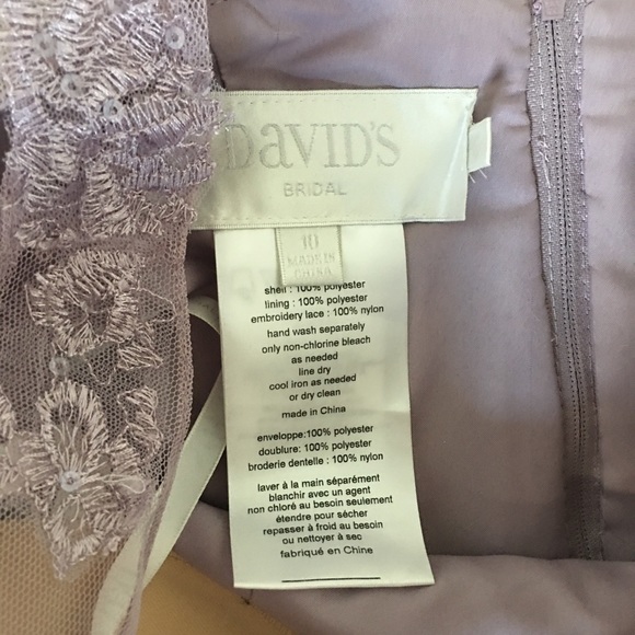 David’s Bridal one shoulder embroidered soft net bridesmaid dress - Picture 9 of 11